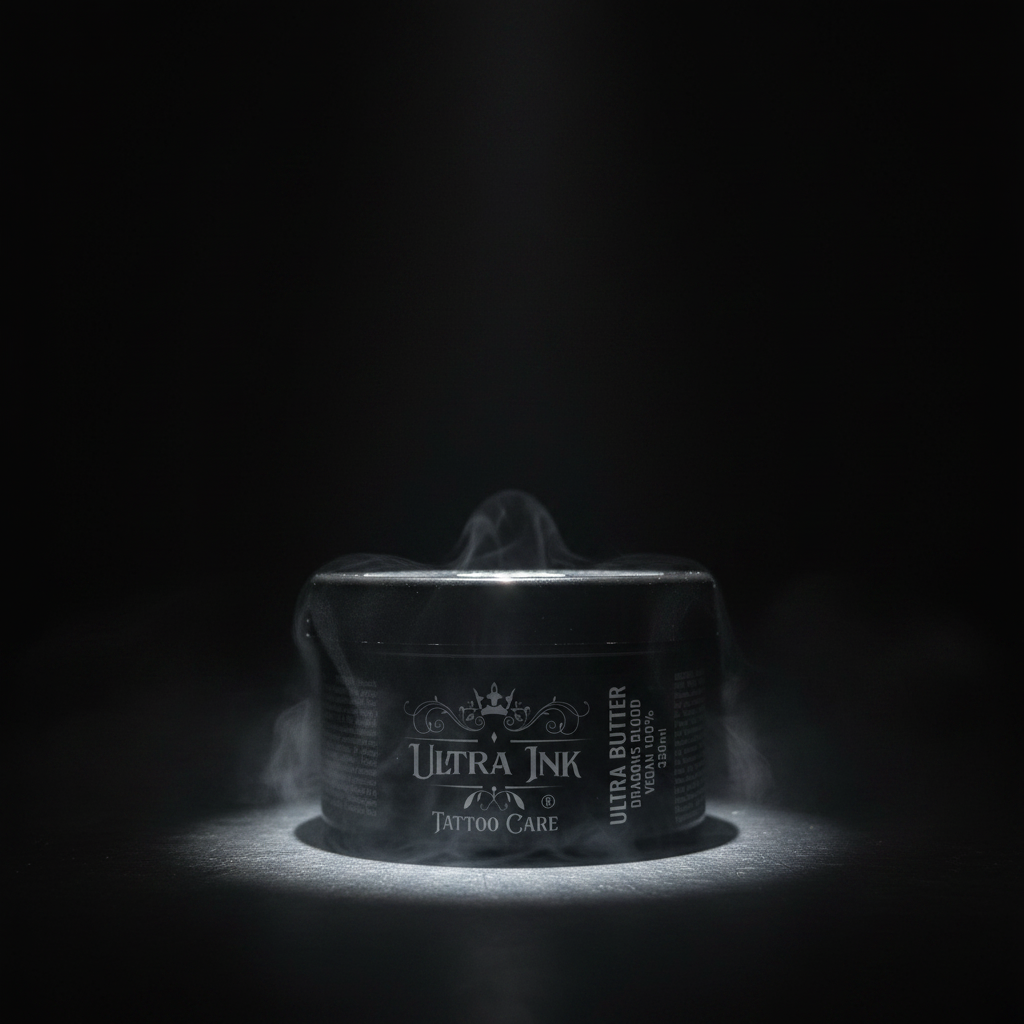 Ultra Ink Ultra Butter — fondo oscuro dramático